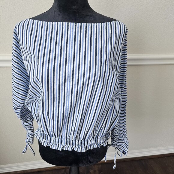 Scotch and Soda Women's Blue Stripped Shirt - Picture 1 of 8